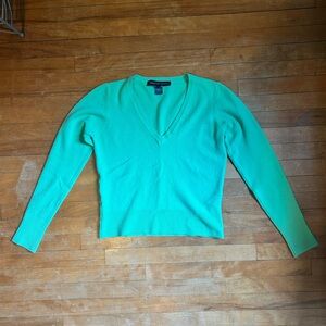 French Connection Green V-Neck Sweater